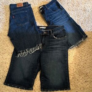 Lot of 3 Women's Levi's Classic Bermuda Shorts Size 30